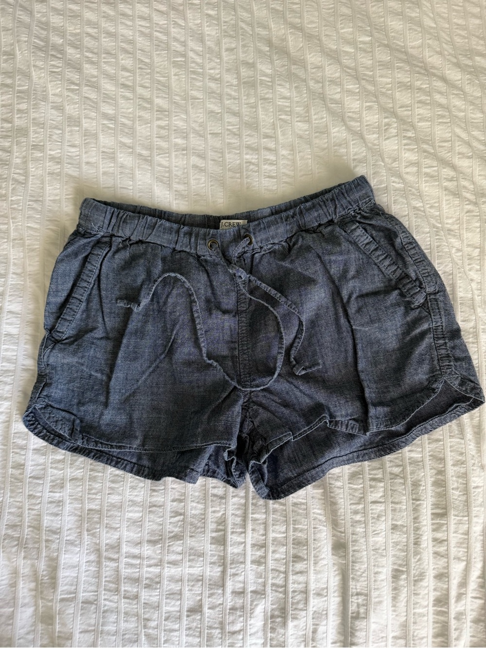 J. Crew Factory Women's Drawstring Chambray Shorts — Dark Blue